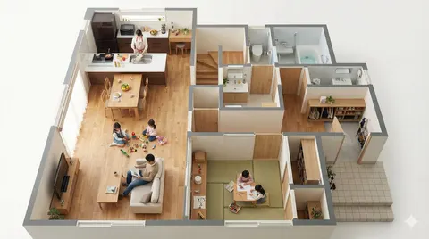 Floor Plan Visualization with Family Life