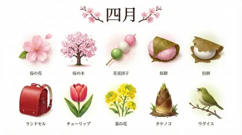 3D Icon Collection Representing Japanese Seasons