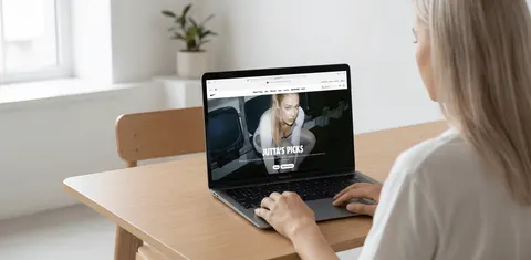 MacBook Mockup with User from Behind