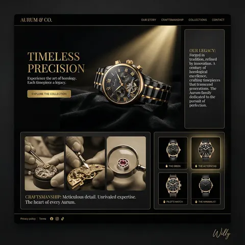 Luxury Watch Brand Landing Page Design Prompt