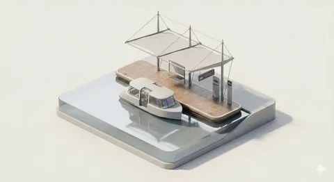 3D Isometric Urban Transit Stop Diorama Prompt