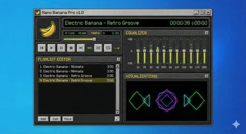 Winamp-style software screenshot prompt