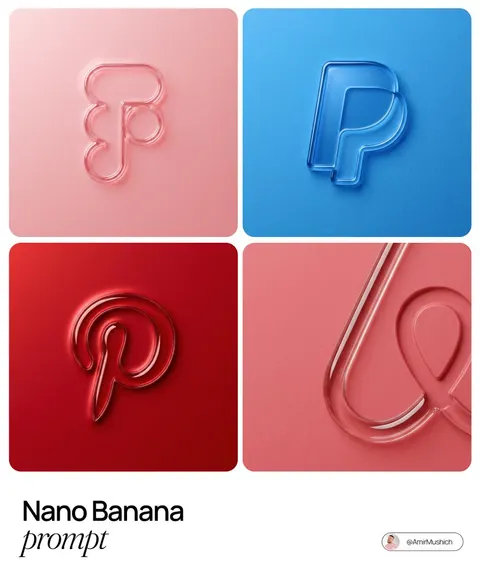 3D embossed brand logo on monochrome background