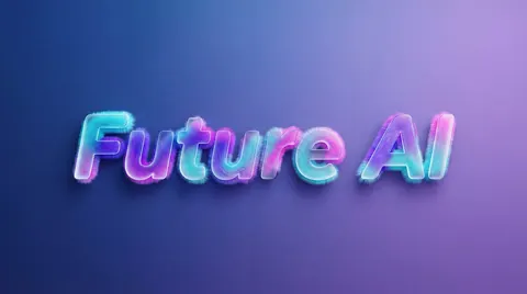 Futuristic Fluffy Glass Typography Art