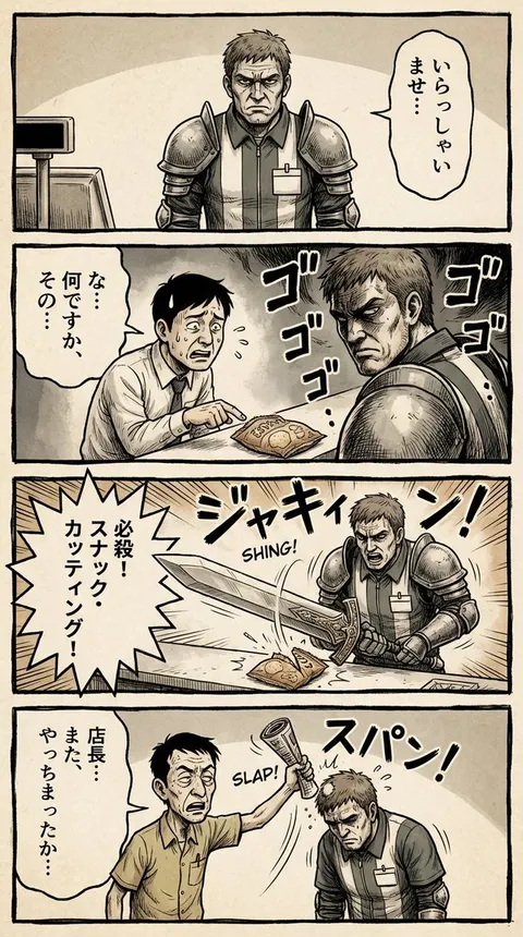 竖版四格gekiga风格漫画生成