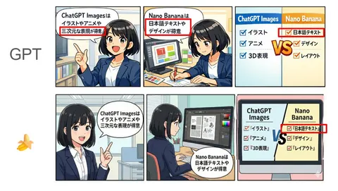 日文排版测试三格漫画对比提示词