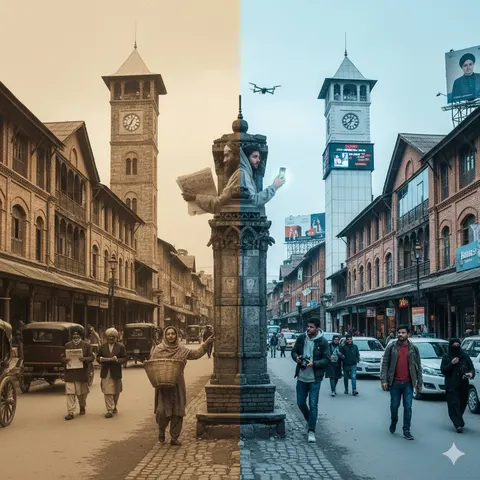 Split-Screen Time Travel Scene