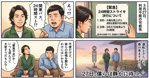 Four-Panel Manga Generation: The Day Our Bus Stops