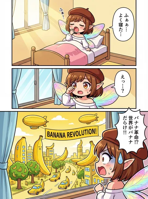 香蕉革命单页彩色漫画