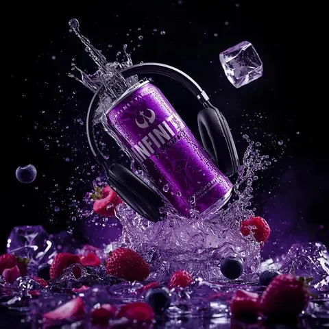 Ultra-Cinematic Floating Energy Drink Product Shot