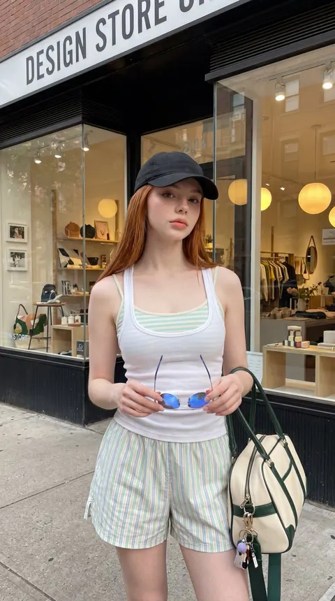 Urban Summer Streetwear Fashion Portrait