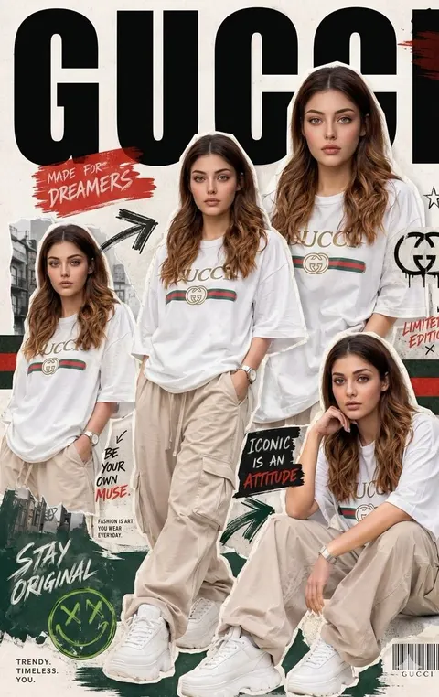 Urban Streetwear Fashion Collage Poster