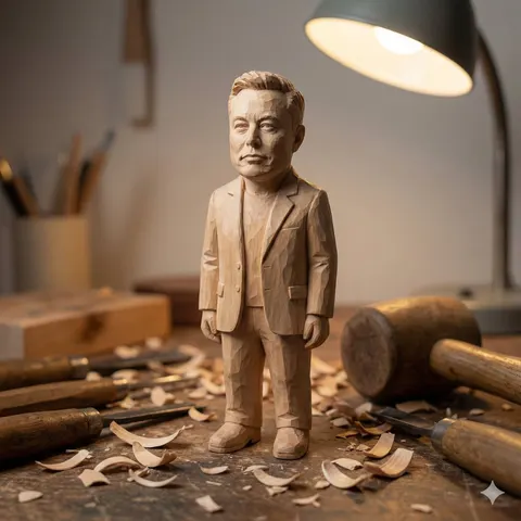 手工木雕迷你人物渲染
