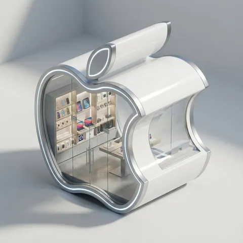 3D Isometric Luxury Pop-Up Kiosk Render