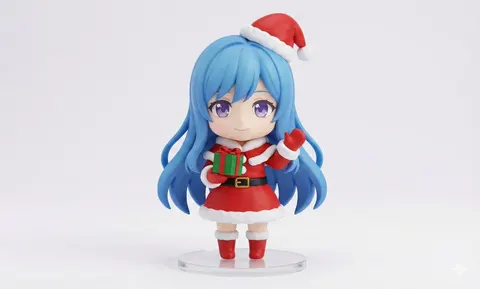 Chibi Santa Character Figure Generation Prompt