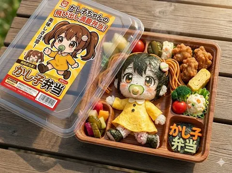 角色主题便当盒平铺俯拍产品图