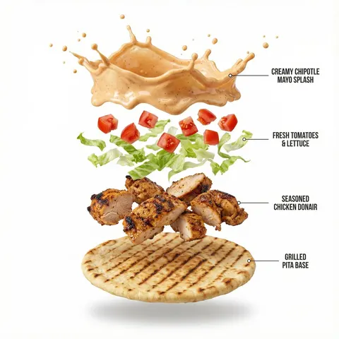 Shawarma Product Photography and Exploded Infographic
