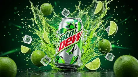 High-Contrast Mountain Dew Can Product Shot