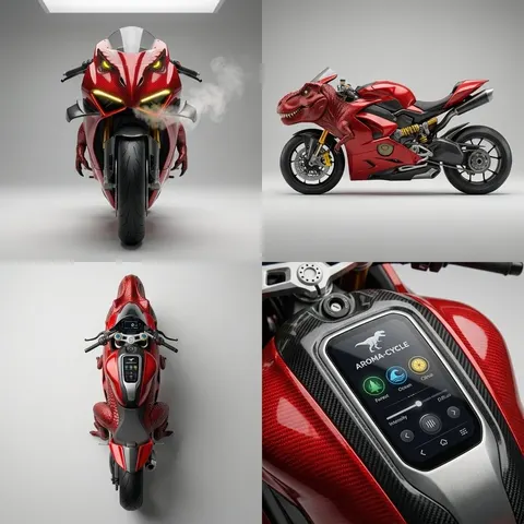 Hybrid Product Shot Grid (T-Rex and Ferrari)