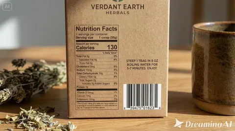 Packaging mockup with tiny text test prompt