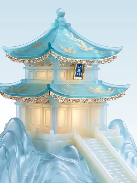 概念化玉质中式宝塔静物图