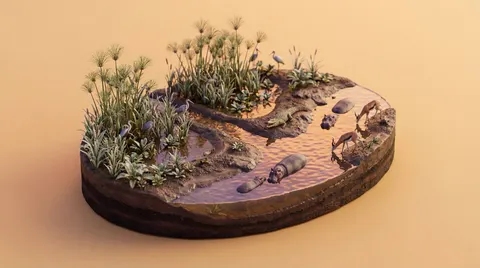 4K Wildlife Habitat Diorama Prompt