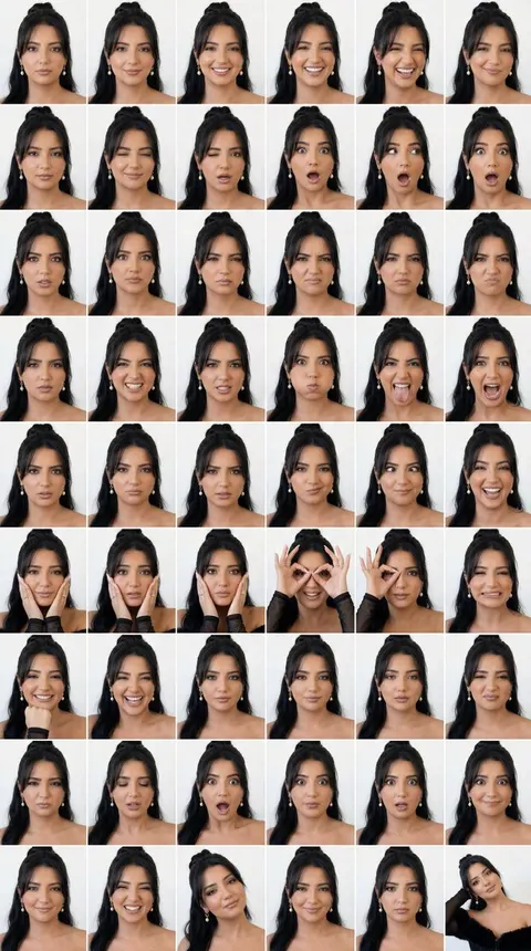 48-Panel Studio Expression Contact Sheet
