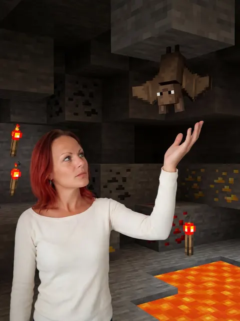 Reimagine Photo in Minecraft Cave