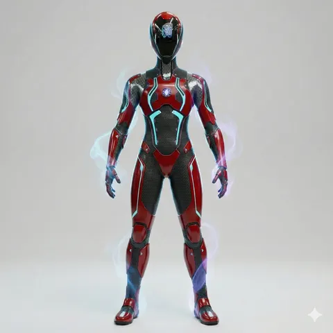 带魔法光效的 3D 电影感角色渲染