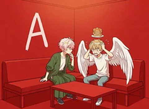 Character in a Red Room Scene Prompt