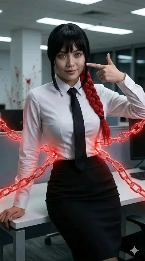 电锯人玛奇玛 Cosplay 惊悚图