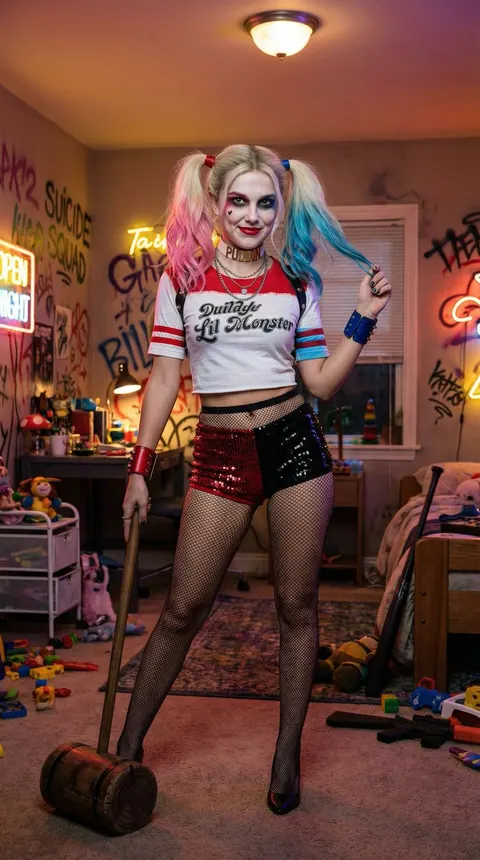 丰满哈莉奎茵 Cosplay 人像