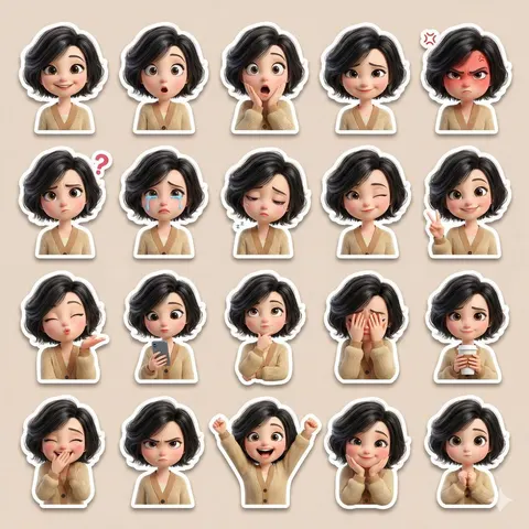 3D Pixar-Style Sticker Pack Generation from Reference Image