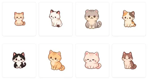 可爱猫咪角色概念设计头像