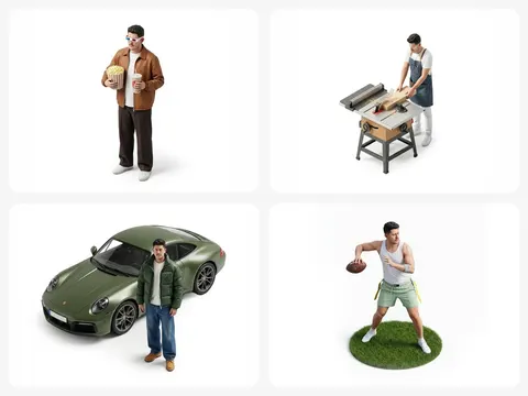 Isometric Figurine from Selfie Prompt Template