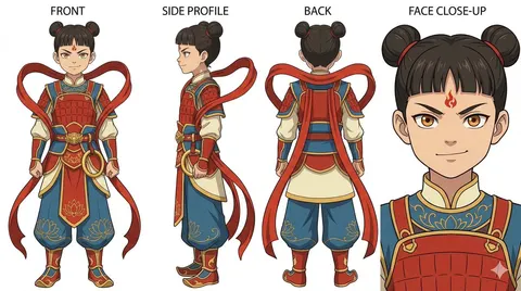 Ghibli Nezha Character Turnaround