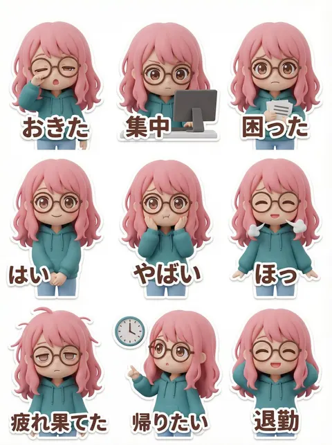 LINE Sticker Generation Prompt (3D Clay Style)