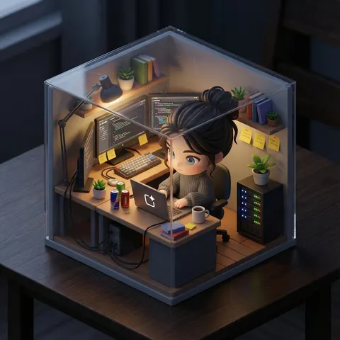 可爱 Q 版等距发光立体灯箱