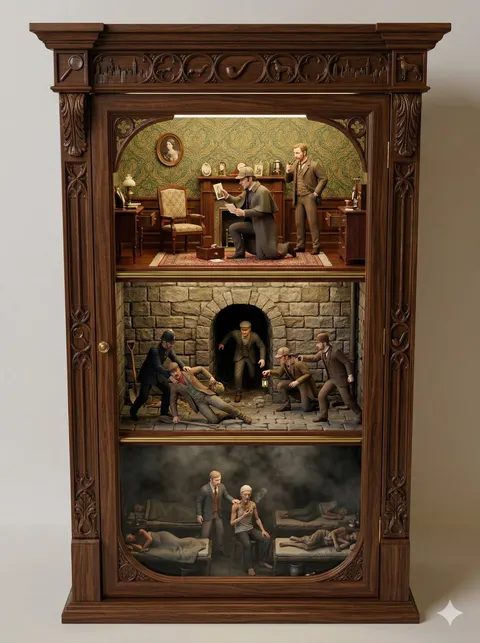 Sherlock Holmes Ornate Cupboard Diorama Prompt