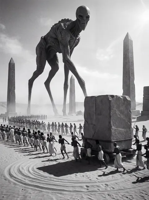 Ancient Egyptian Ritual with Alien Entity Prompt