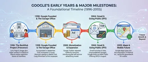 Infographic about Google’s early years