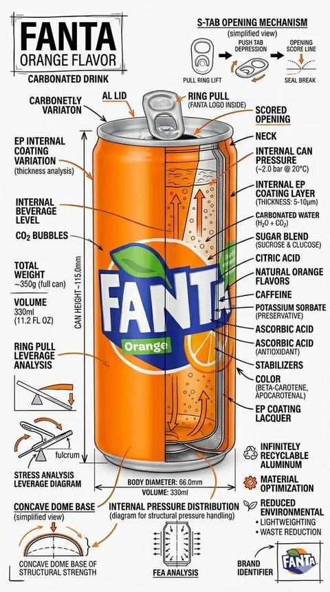 Technical Infographic Schematic for a Product/Beverage