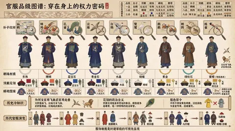 清代官阶服饰信息图海报