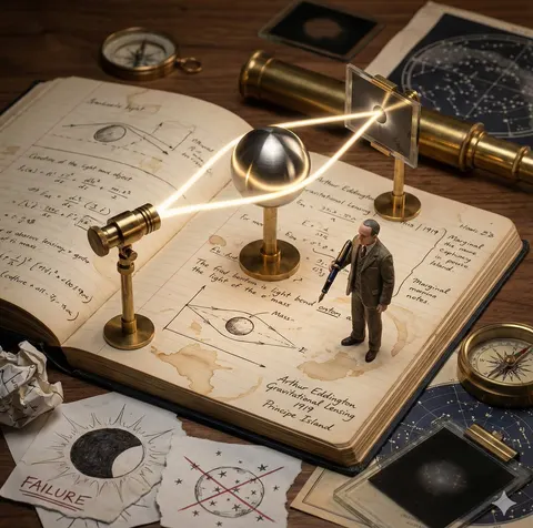 Kinetic Sculpture of Scientific Discovery in a Lab Notebook