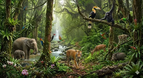Tropical Rainforest Wildlife Ecosystem