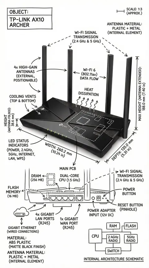 Infographic Image with Technical Annotation Overlay