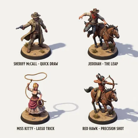 3D Isometric Miniature Models of Western TV Characters