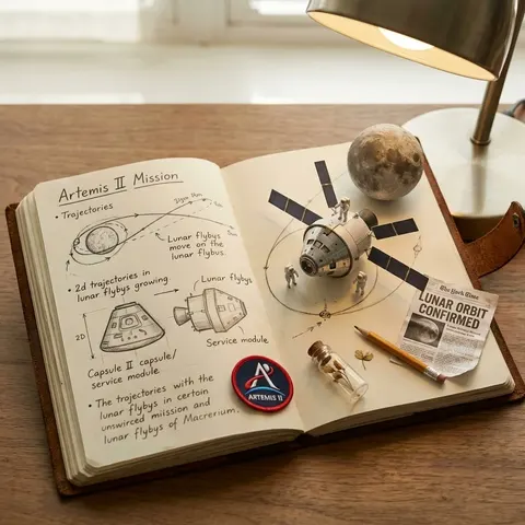 Artemis II Mission Journal Diorama