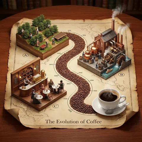 Isometric 3D Diorama of Product Evolution Prompt