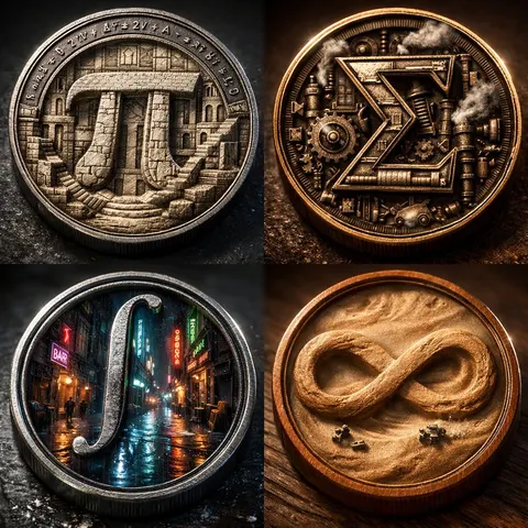 微世界数学符号浮雕网格对比图